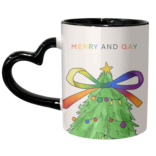 Merry & Gay - LQBTQ+ - Seasonal Love - unique mug by Lisa Wardle