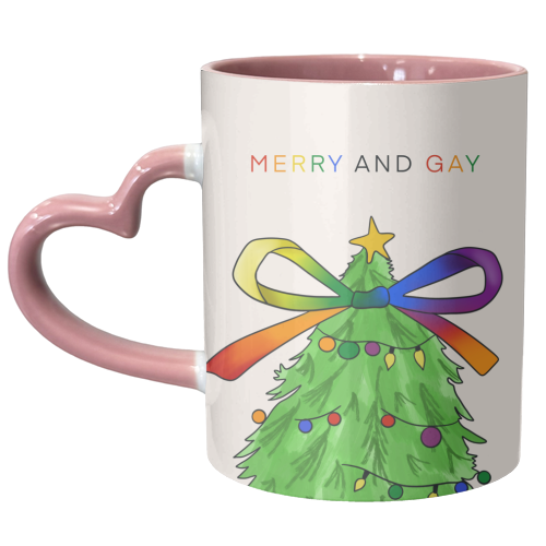 Merry & Gay - LQBTQ+ - Seasonal Love - unique mug by Lisa Wardle