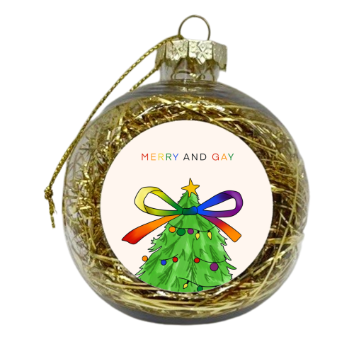 Merry & Gay - LQBTQ+ - Seasonal Love - xmas bauble by Lisa Wardle