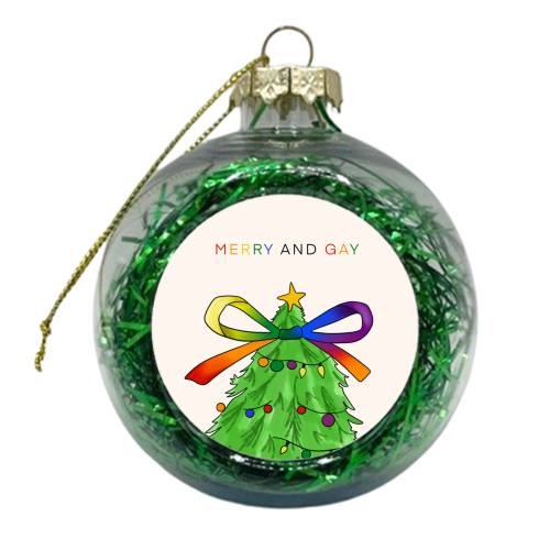 Merry & Gay - LQBTQ+ - Seasonal Love - xmas bauble by Lisa Wardle