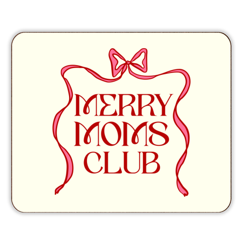 Merry Moms Club Coquette Bow Holiday Art - designer placemat by EZbie