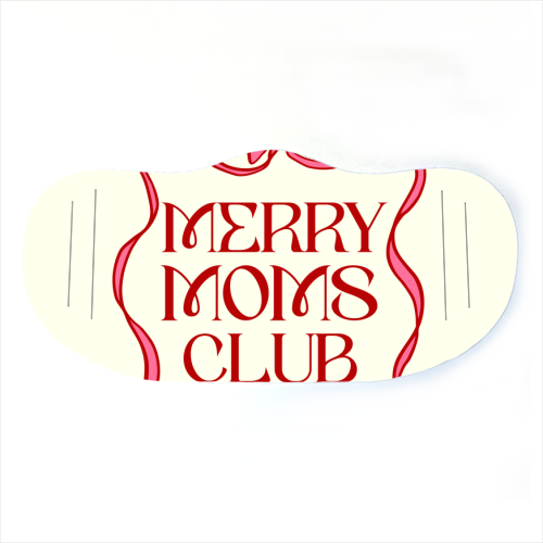 Merry Moms Club Coquette Bow Holiday Art - face cover mask by EZbie