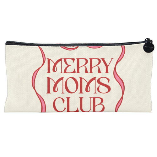 Merry Moms Club Coquette Bow Holiday Art - flat pencil case by EZbie