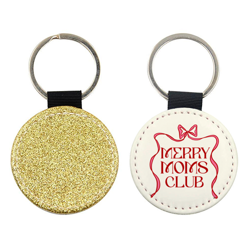 Merry Moms Club Coquette Bow Holiday Art - keyring by EZbie
