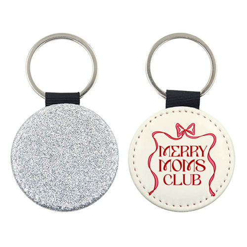 Merry Moms Club Coquette Bow Holiday Art - keyring by EZbie