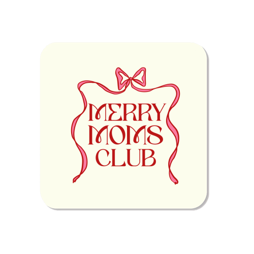 Merry Moms Club Coquette Bow Holiday Art - Magnet by EZbie