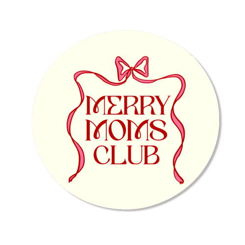 Merry Moms Club Coquette Bow Holiday Art - Magnet by EZbie