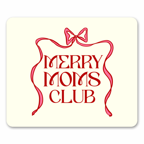 Merry Moms Club Coquette Bow Holiday Art - mouse mat by EZbie