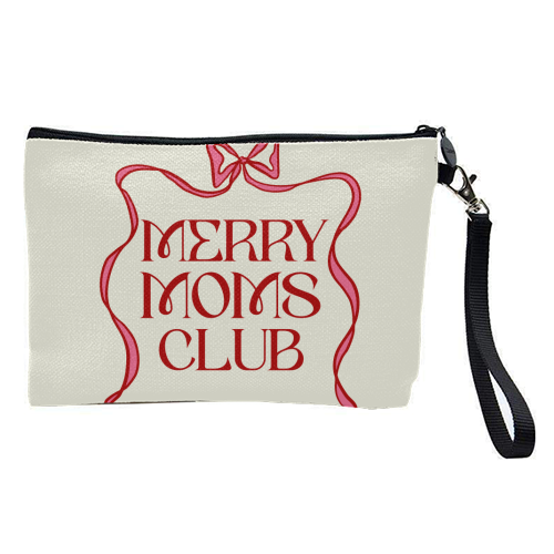 Merry Moms Club Coquette Bow Holiday Art - pretty makeup bag by EZbie