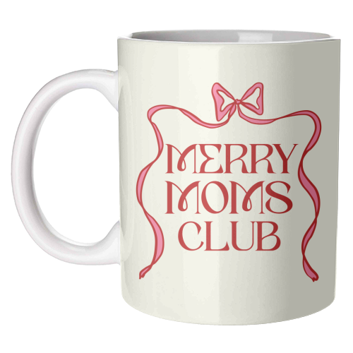 Merry Moms Club Coquette Bow Holiday Art - unique mug by EZbie
