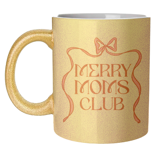 Merry Moms Club Coquette Bow Holiday Art - unique mug by EZbie