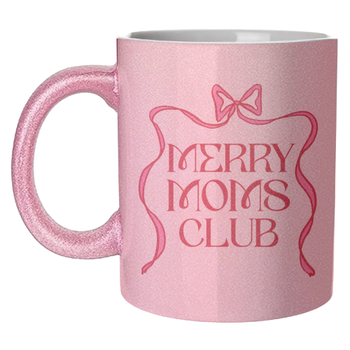 Merry Moms Club Coquette Bow Holiday Art - unique mug by EZbie
