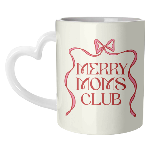 Merry Moms Club Coquette Bow Holiday Art - unique mug by EZbie