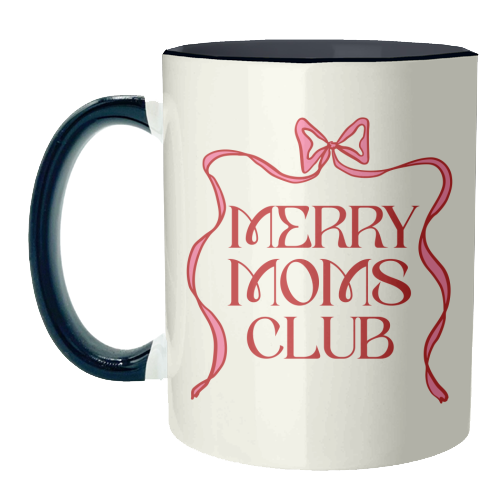 Merry Moms Club Coquette Bow Holiday Art - unique mug by EZbie