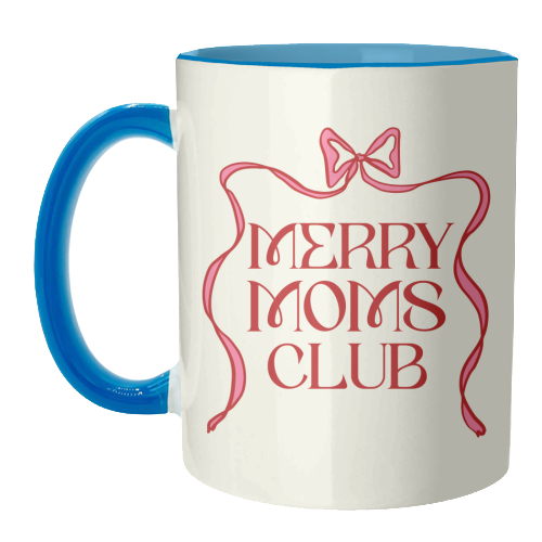 Merry Moms Club Coquette Bow Holiday Art - unique mug by EZbie
