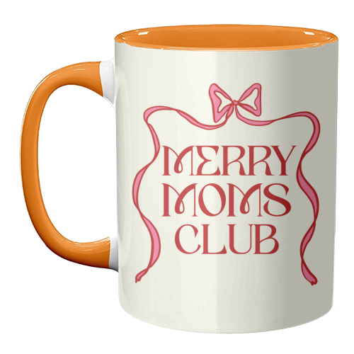 Merry Moms Club Coquette Bow Holiday Art - unique mug by EZbie