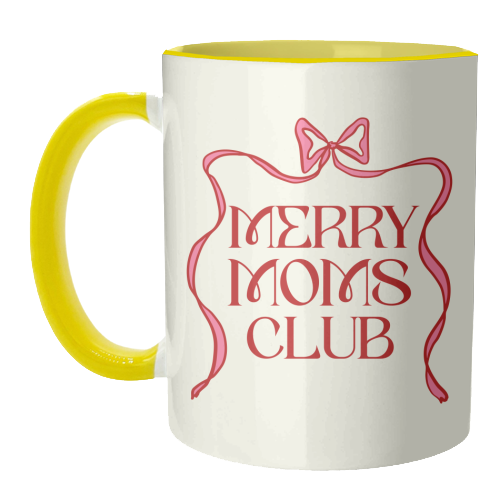 Merry Moms Club Coquette Bow Holiday Art - unique mug by EZbie