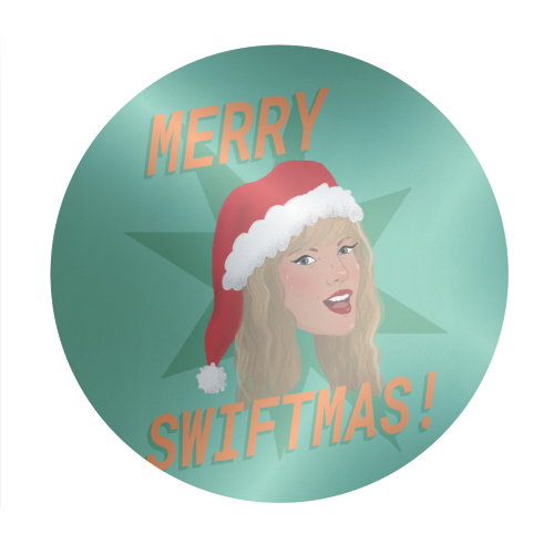 Merry Swiftmas - Circle Sticker by The Queer Store