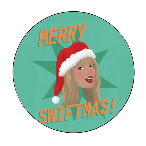 Merry Swiftmas - Circle Sticker by The Queer Store