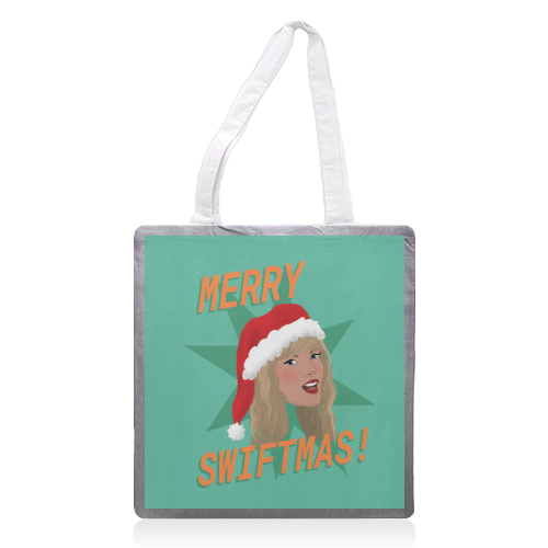 Merry Swiftmas - printed canvas tote bag by The Queer Store