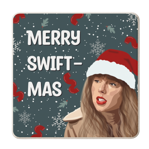 Merry swiftmas Taylor print - personalised beer coaster by The Girl Next Draw