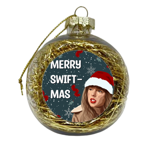 Merry swiftmas Taylor print - xmas bauble by The Girl Next Draw