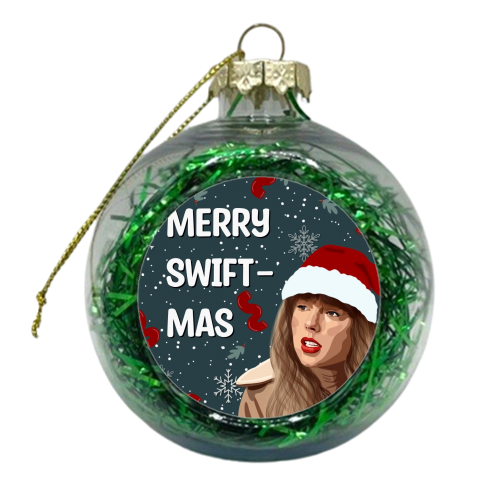 Merry swiftmas Taylor print - xmas bauble by The Girl Next Draw