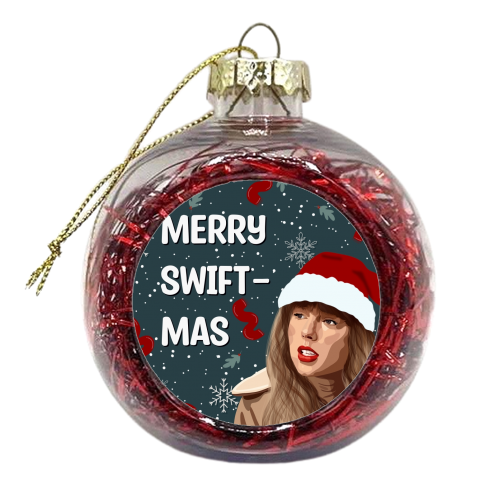 Merry swiftmas Taylor print - xmas bauble by The Girl Next Draw