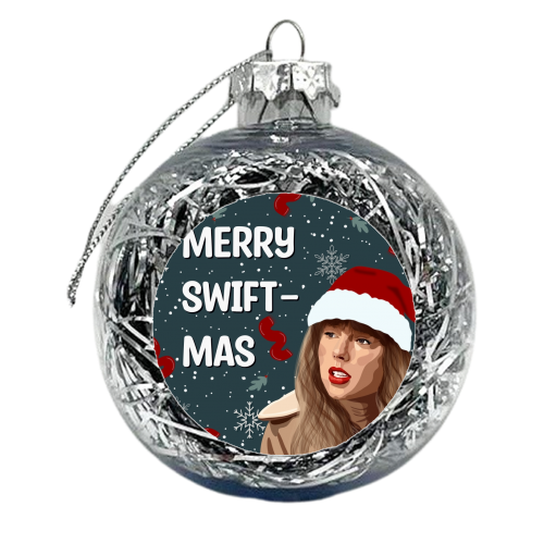 Merry swiftmas Taylor print - xmas bauble by The Girl Next Draw