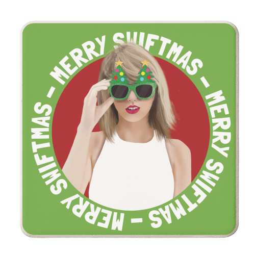 Merry Swiftmas (Taylor's Version) - personalised beer coaster by AbiGoLucky