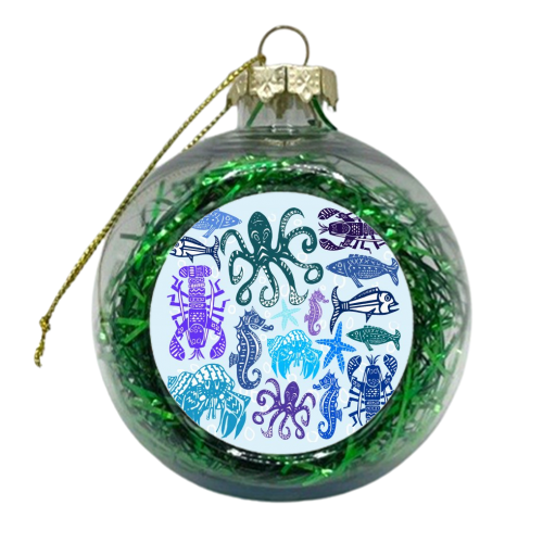 Meximals Under the Sea - xmas bauble by Claire Ferguson