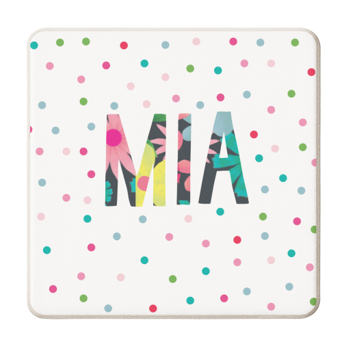 Mia - personalised beer coaster by The Boy and the Bear