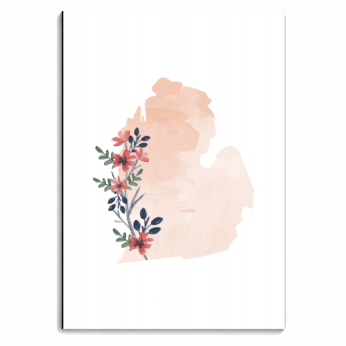 Michigan Floral Watercolor State - personalised A4, A5, A6 notebook by Toni Scott