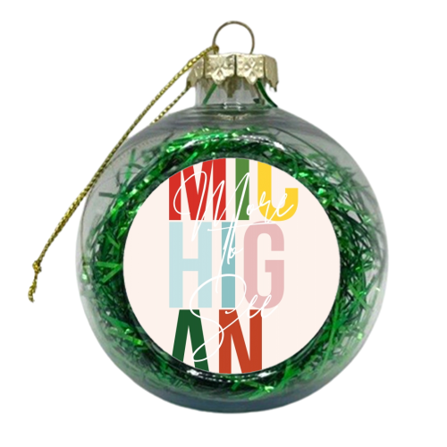 Michigan "More To See" Color State - xmas bauble by Toni Scott