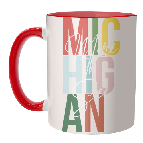 Michigan "More To See" Color State - unique mug by Toni Scott
