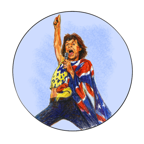 Mick - Circle Sticker by Ms Doodle