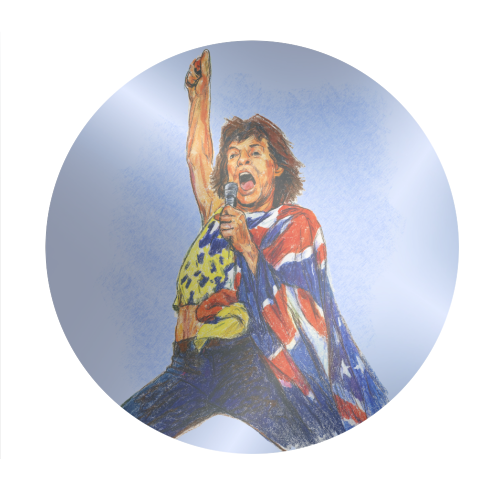 Mick - Circle Sticker by Ms Doodle