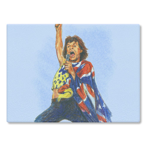 Mick - glass chopping board by Ms Doodle