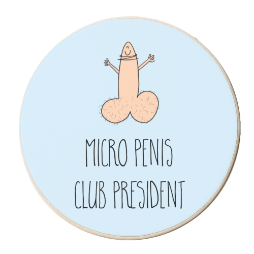 Micro Penis Club President - personalised beer coaster by Adam Regester