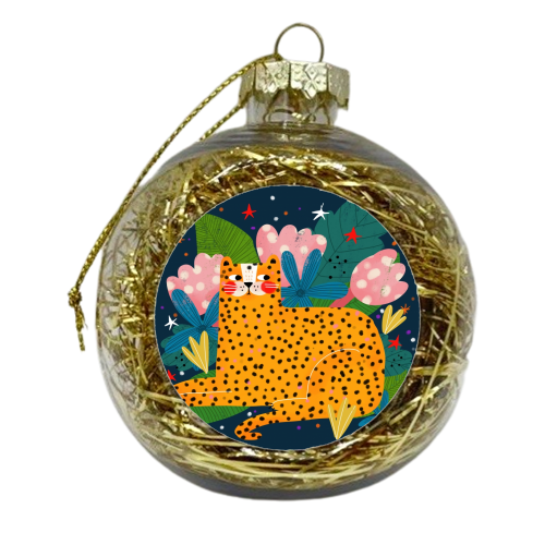 MIDNIGHT CHEETAH - xmas bauble by Nichola Cowdery