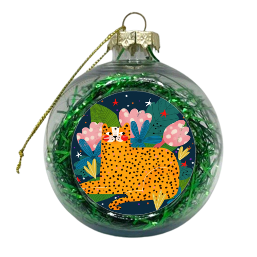 MIDNIGHT CHEETAH - xmas bauble by Nichola Cowdery