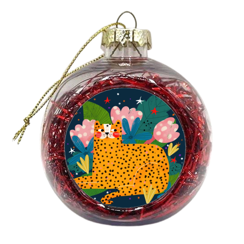 MIDNIGHT CHEETAH - xmas bauble by Nichola Cowdery