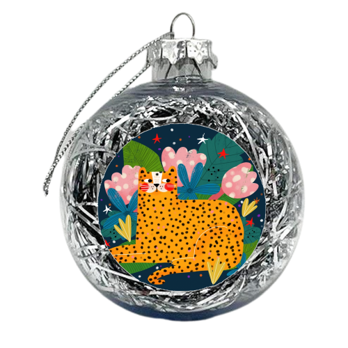 MIDNIGHT CHEETAH - xmas bauble by Nichola Cowdery