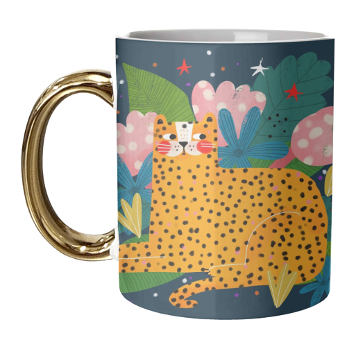 MIDNIGHT CHEETAH - unique mug by Nichola Cowdery