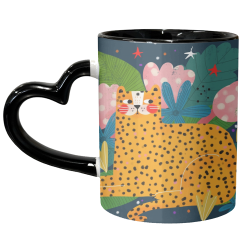 MIDNIGHT CHEETAH - unique mug by Nichola Cowdery