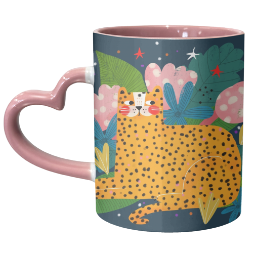 MIDNIGHT CHEETAH - unique mug by Nichola Cowdery