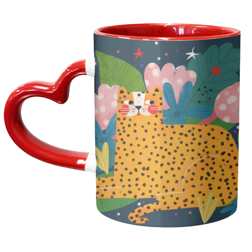 MIDNIGHT CHEETAH - unique mug by Nichola Cowdery