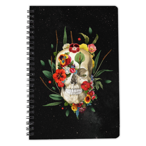 Midnight Floral Skull - personalised A4, A5, A6 notebook by Frida Floral Studio