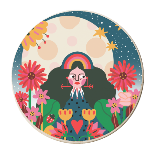 MIDNIGHT FLORIST - personalised beer coaster by Nichola Cowdery