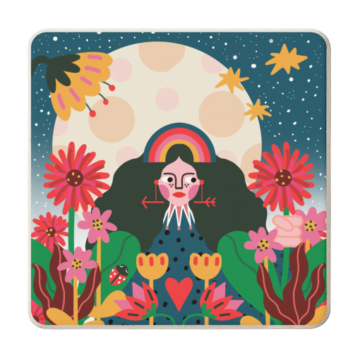 MIDNIGHT FLORIST - personalised beer coaster by Nichola Cowdery